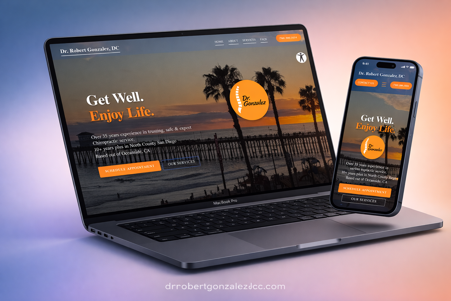 Dr. Robert Gonzalez DC website mockup