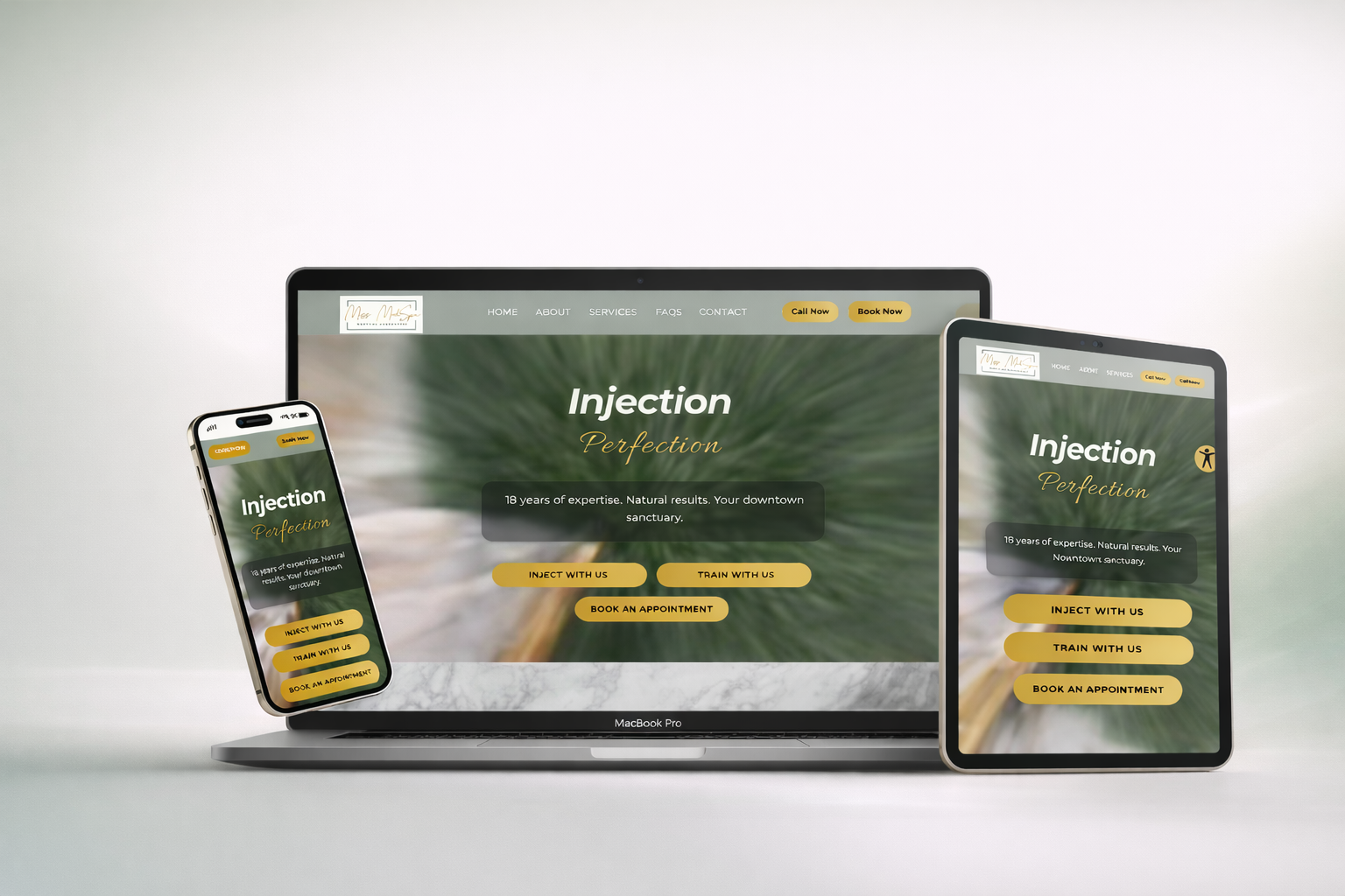 Little Miss Med Spa website mockup