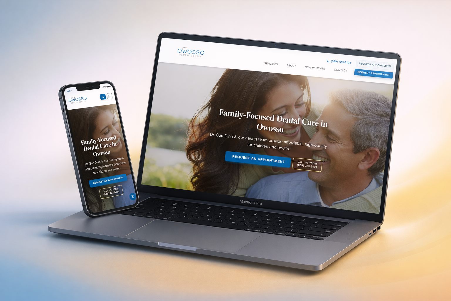 Owosso Dental Center website mockup