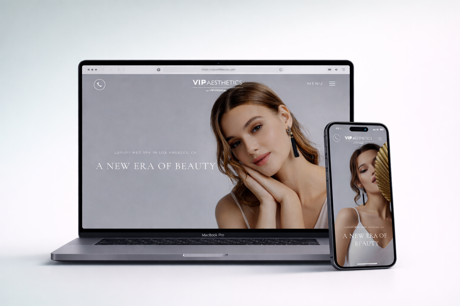 VIP Aesthetics LA website mockup